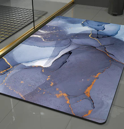 Luxury Marble Bath Mat - Absorbent Diatomite (Single)